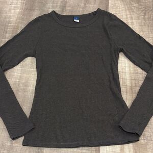 old navy ribbed grey long sleeve tee